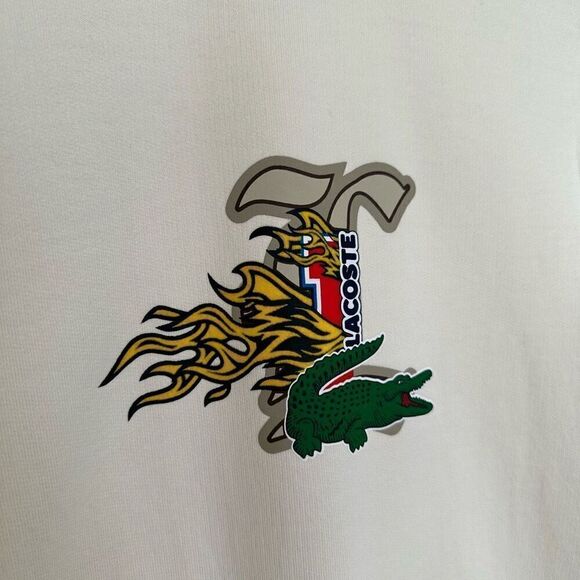 Lacoste Boy's Cream Holiday Badge Crewneck Sweatshirt - Picture 8 of 11